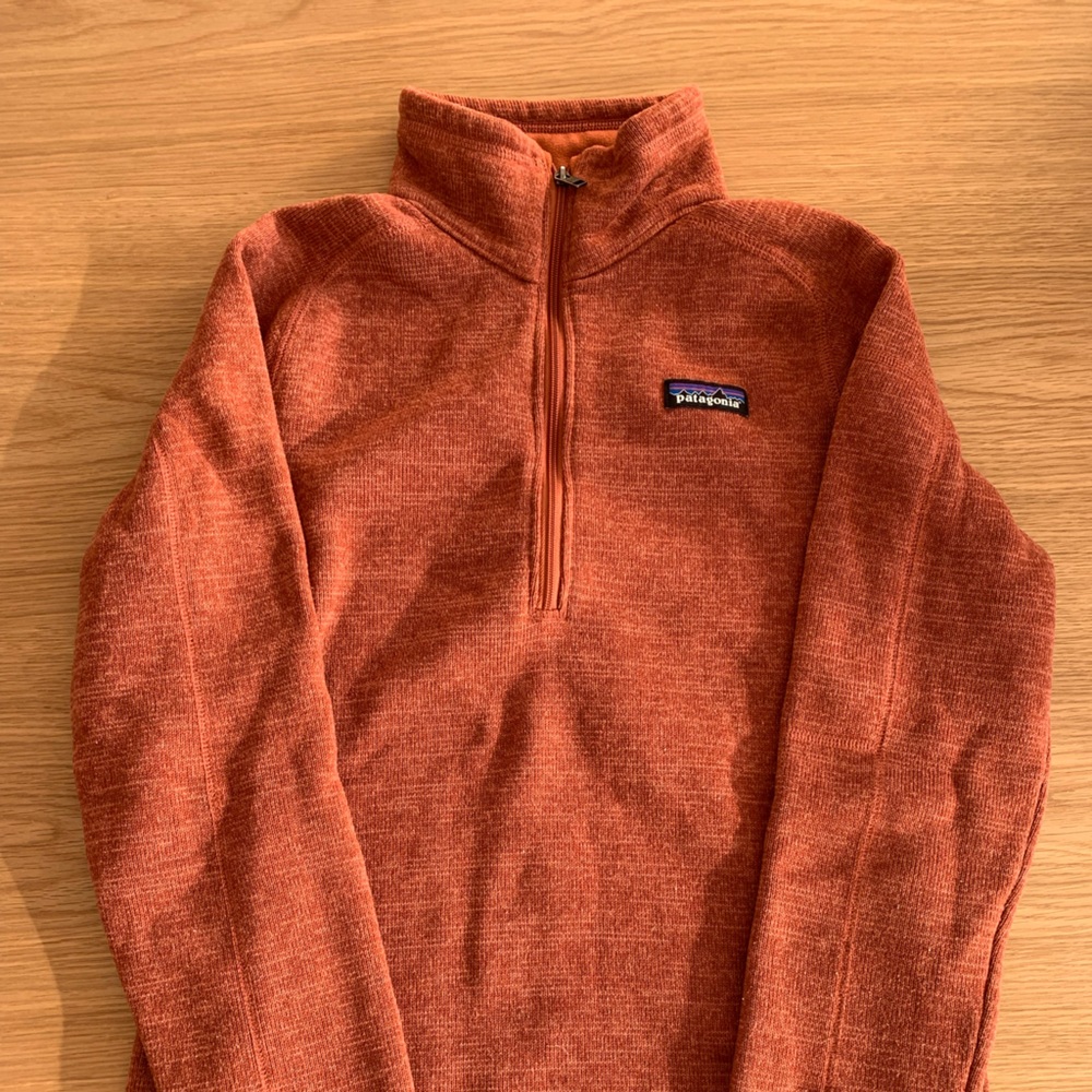 Patagonia Orange Zip Up Sweater